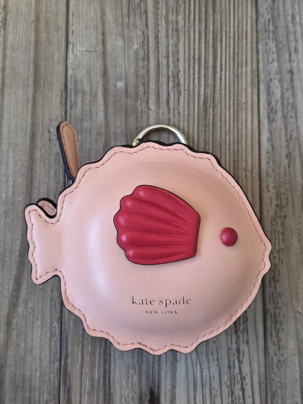 kate spade Puffy Fish Coin Purse in Guava Juice Pink